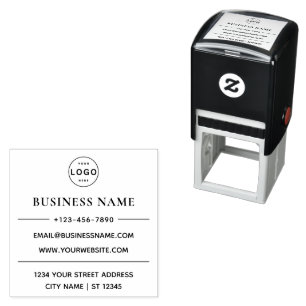 Business Name & Return Address Personalised Logo Self-inking Stamp