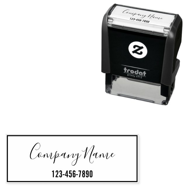 Business Name Script and Phone Number Template Self-inking Stamp (In Situ)