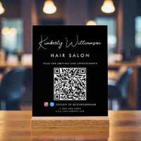 Business Name Signature Script QR Code Black