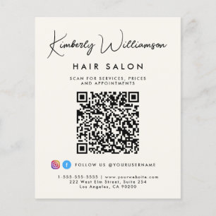 Business Name Signature Script QR Code Flyer