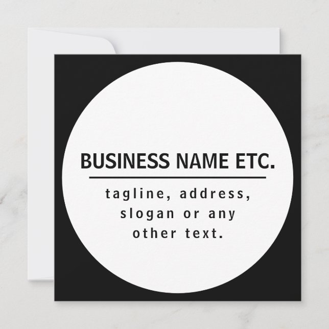 Business Name & Slogan/other text | Black & White (Front)