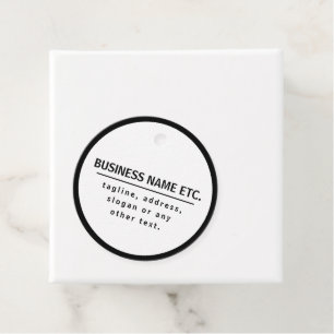 Business Name & Slogan/other text   Black & White Favour Tags