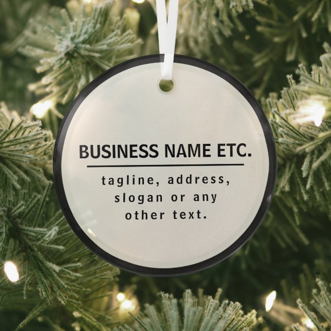 Business Name & Slogan/other text | Black & White Glass Tree Decoration (Insitu)