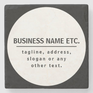 Business Name & Slogan/other text Black & White Stone Coaster