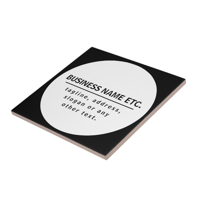 Business Name & Slogan/other text | Black & White Tile (Side)