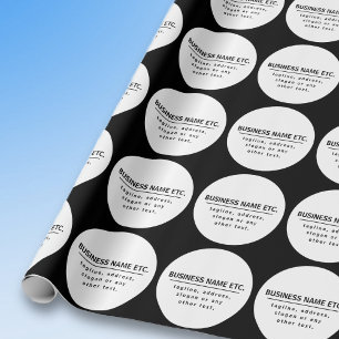 Business Name & Slogan/other text Black & White Wrapping Paper