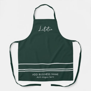 Business Name Staff Employee Hair Salon Green Apron