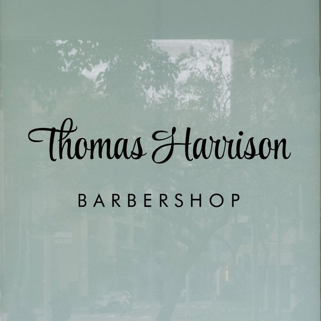 Business Name Stylish Signature Script Window Cling (Elevate your business with a window cling sign featuring your name in a stylish signature script)