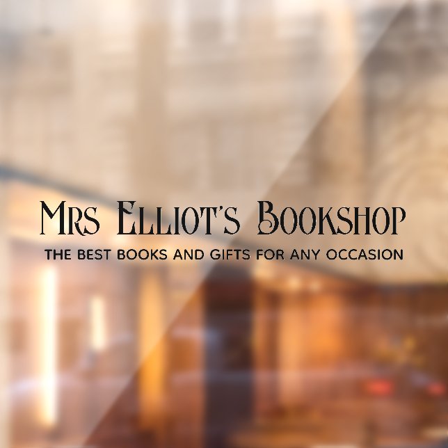 Business Name & Tagline Chic Simple Window Cling (Sheet 2)