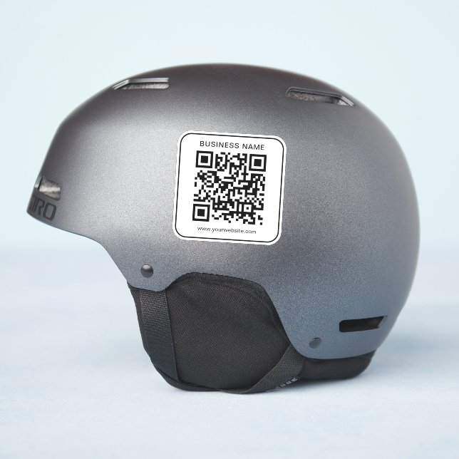 Business Name Url QR Code Template Promotional (Helmet Side)
