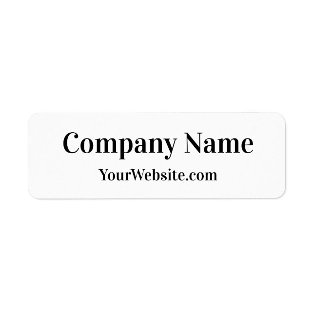 Business Name Website Black & White Product Label (Front)