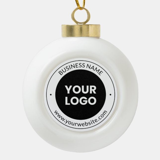 Business Name & Website or Slogan, Thank You Etc. Ceramic Ball Christmas Ornament (Front)