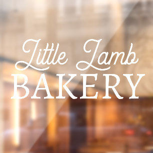 Business Name Window Cling Bakery Sign White