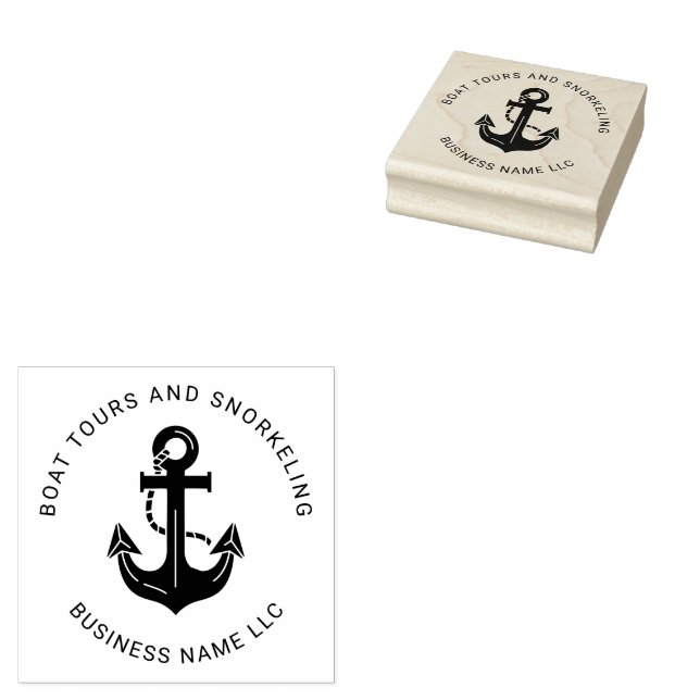 Business Nautical Anchor Corporate Rubber Stamp (Stamped)