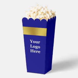 Business Navy Blue and Gold Your Logo Here Favour Box