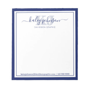 Business Navy Name   From The Desk Of Notepad