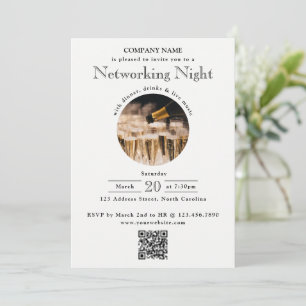Business Networking Dinner Event Photo QR Code Invitation