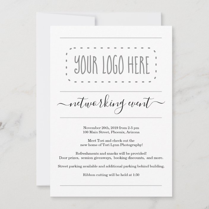 Business Networking Event Invitation Add Logo Zazzle.co.uk