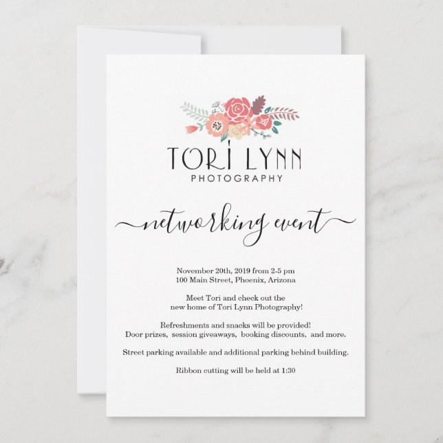 Business Networking Event Invitation - Add Logo (Front)
