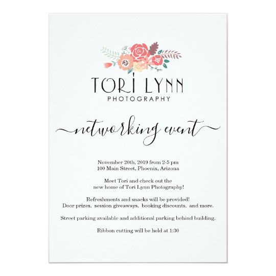 Business Networking Event Invitation Add Logo Zazzle.co.uk