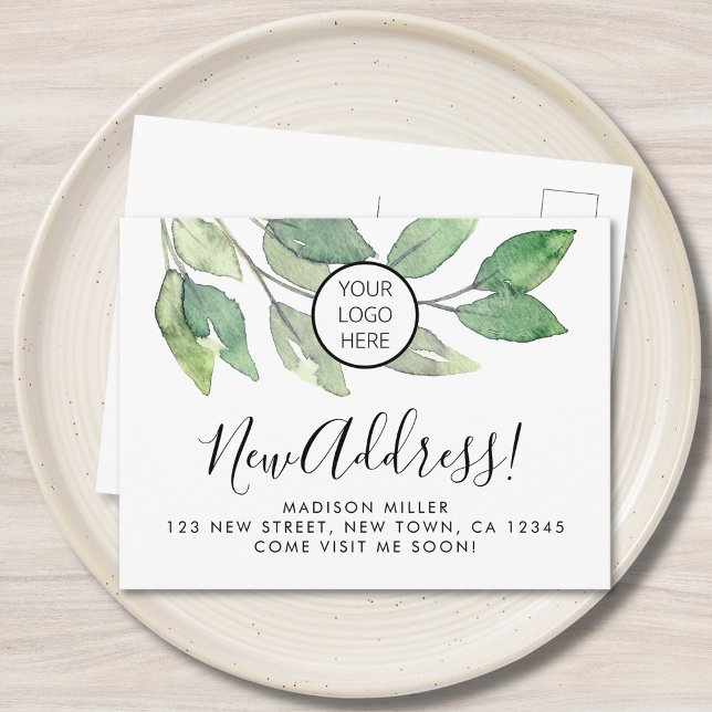 Business New Address Logo Moving Announcement Postcard (Creator Uploaded)