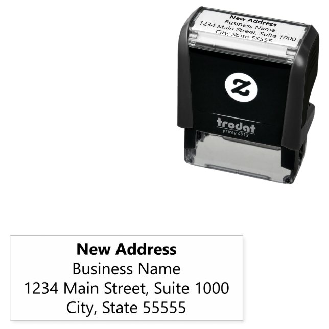 Business New Address Moving Announcement Template Self-inking Stamp (In Situ)