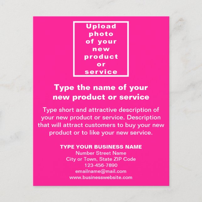 Business New Product or Service on Pink Flyer (Front)