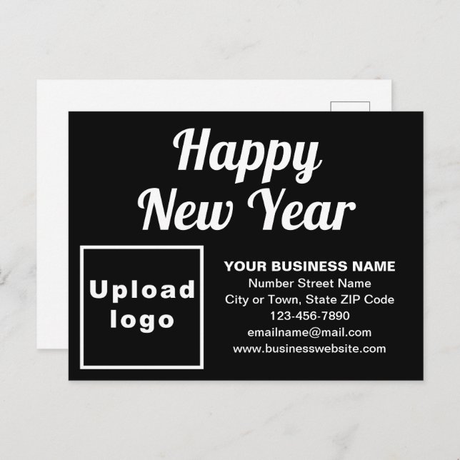 Business New Year Black Holiday Postcard (Front/Back)