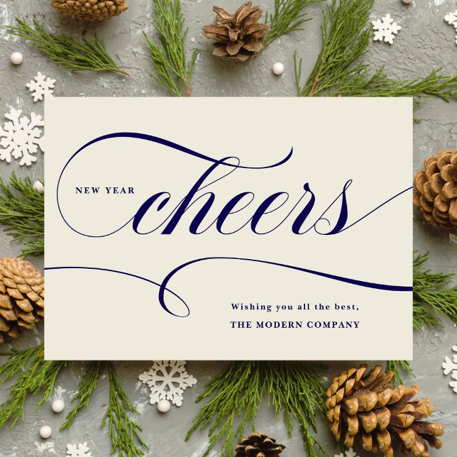 Business New Year Cheers Holiday Card (Creator Uploaded)