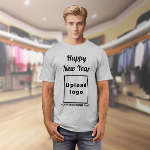 Business New Year Greeting on Gray T-Shirt