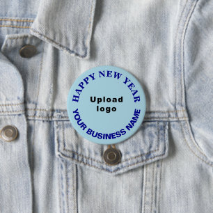 Business New Year Greeting on Light Blue Round 7.5 Cm Round Badge