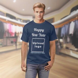 Business New Year Greeting on Navy Blue T-Shirt