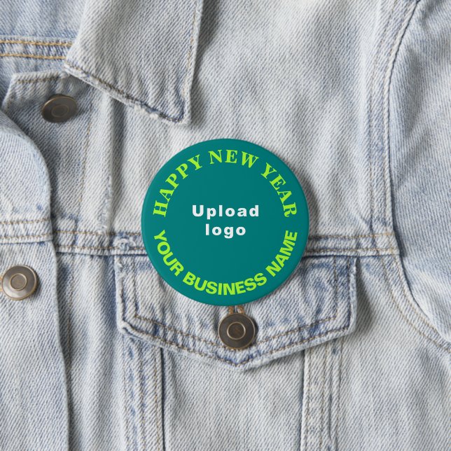 Business New Year Greeting on Teal Green Round 7.5 Cm Round Badge (In Situ)