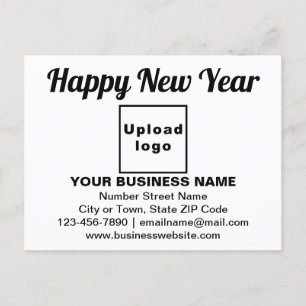 Business New Year Greeting on White Postcard