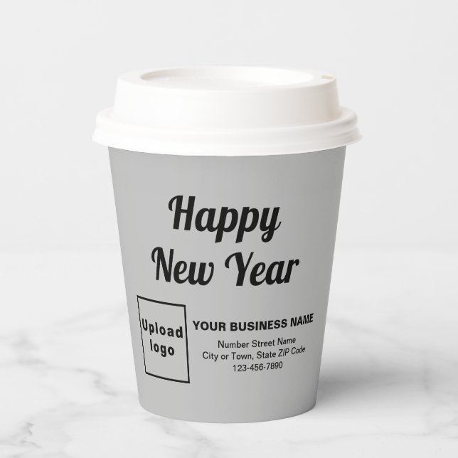 Business New Year Grey Paper Cup (Front)