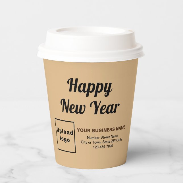Business New Year Light Brown Paper Cup (Front)