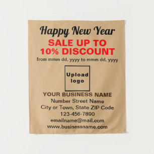 Business New Year Sale on Light Brown Tapestry