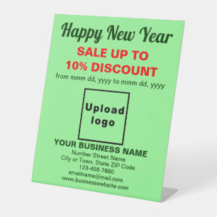 Business New Year Sale on Light Green Pedestal Sign