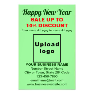 Business New Year Sale on Light Green Photo Paper Print