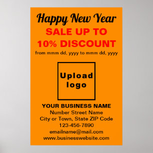 Business New Year Sale on Orange Colour Poster