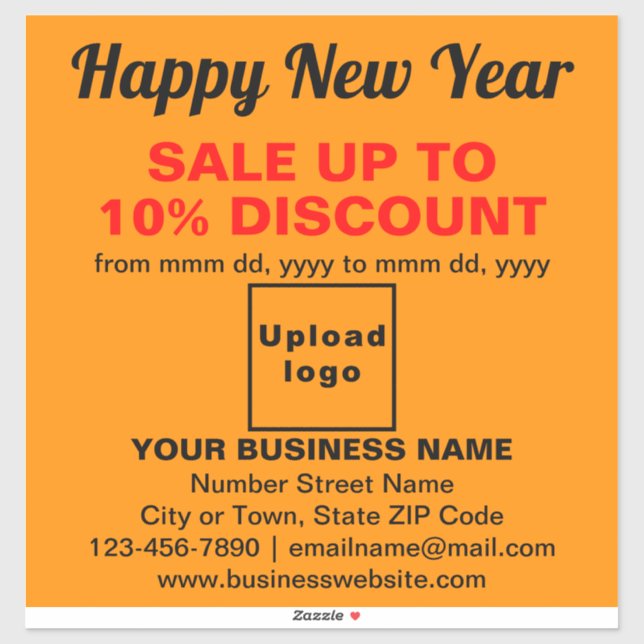 Business New Year Sale on Orange Colour Vinyl (Sheet)