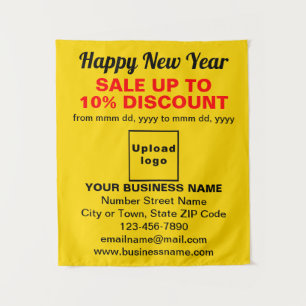 Business New Year Sale on Yellow Tapestry