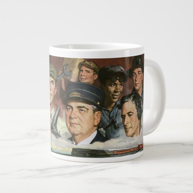 Business Occupations, Vintage Patriotic Patriotism Large Coffee Mug (Front Right)