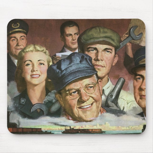 Business Occupations, Vintage Patriotic Patriotism Mouse Mat (Front)