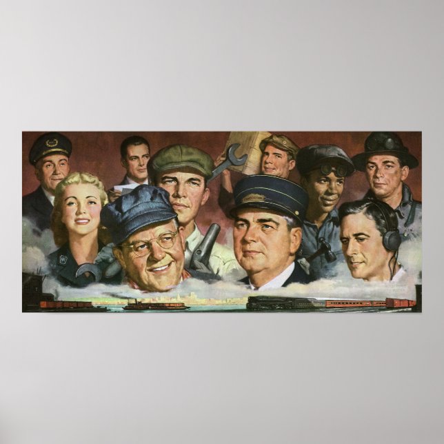 Business Occupations, Vintage Patriotic Patriotism Poster (Front)