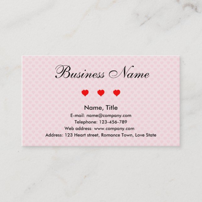 Business of Romance Card (Front)