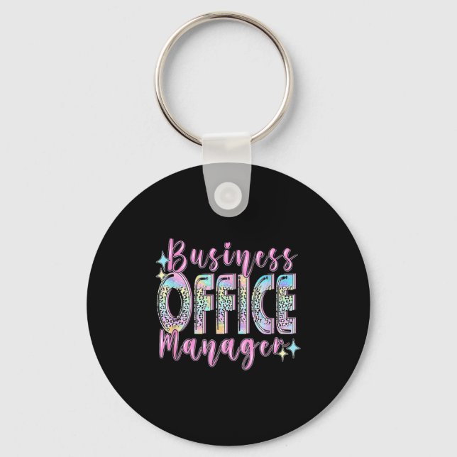 Business Office Manager Funny Front Teamwork Regio Key Ring (Front)