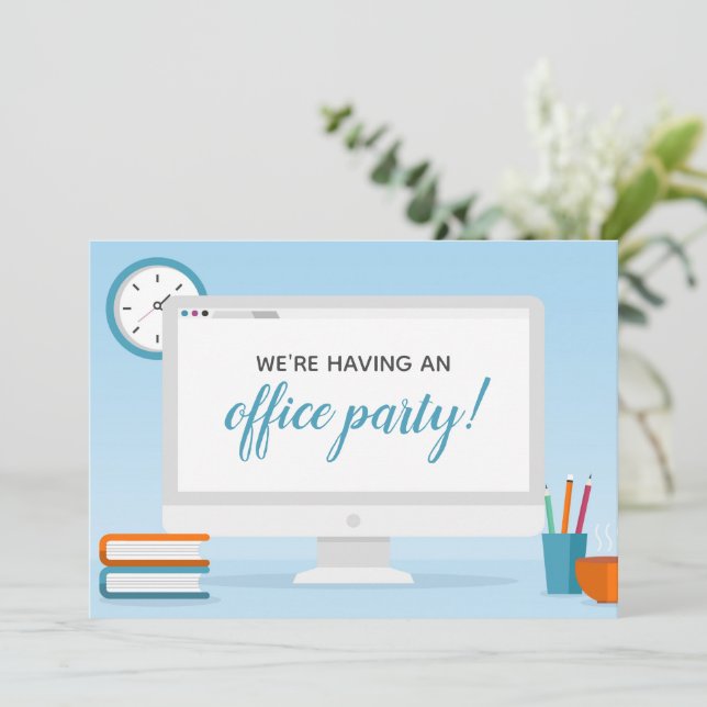 Business Office Party Invitation Template (Standing Front)