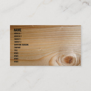 Business on Unfinished Wood Business Card