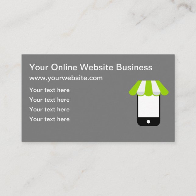 Business Online Shopping Website  Card (Front)
